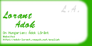 lorant adok business card